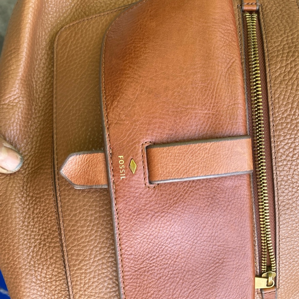 Fossil Tan Leather Satchel
